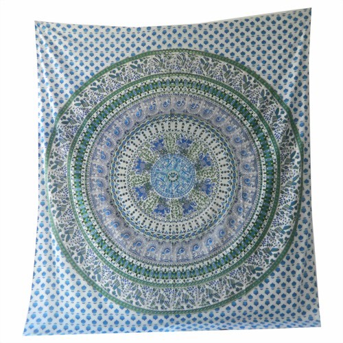 Elefanten Pfau Mandala Tagesdecke - Wandbehang - Dekotuch - div Farben - Bild 6 von 12