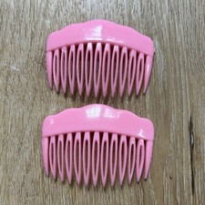Pink Vintage 1980's Hair Comb Scalloped Edge Marked Hong Kong