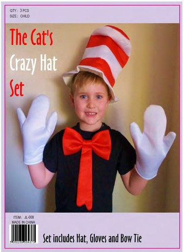 Childrens Crazy Cat Hat Set WORLD BOOK 