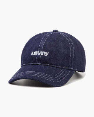 BASEBALLKAPPE LEVIS STICKEREI LOGO DENIM HERREN/DAMEN 234938 - DUNKEL INDIGOBLAU