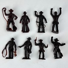 Vintage Soviet USSR Plastic Character Set of 6 Soldiers Cowboys Signed