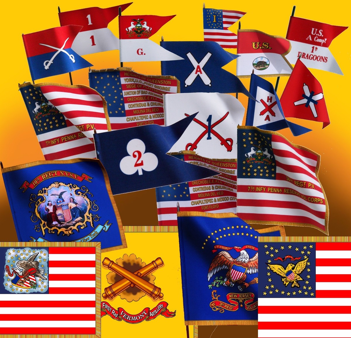 CIVIL WAR FLAGS - 5 FLAGS - YOUR CHOICE (54mm Size OR 28mm CIVIL WAR FLAGS - 5 FLAGS - YOUR CHOICE (54mm Size OR 28mm