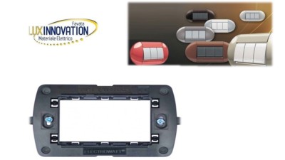 Placca Metallica Satinata Per Supporti Living Light - 4 Posti, Colore Rame Spazzolato - Compatibile Con Serie International - Foto 3