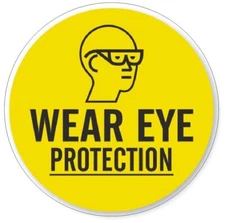 Wear Eye Protection Hard Hat Sticker Decal