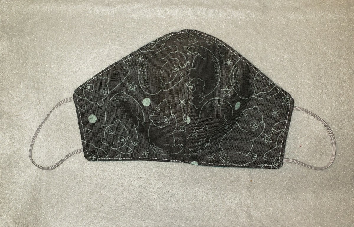 Handmade Child's Bear Cloth Face Mask Cotton Reusable Washable | eBay