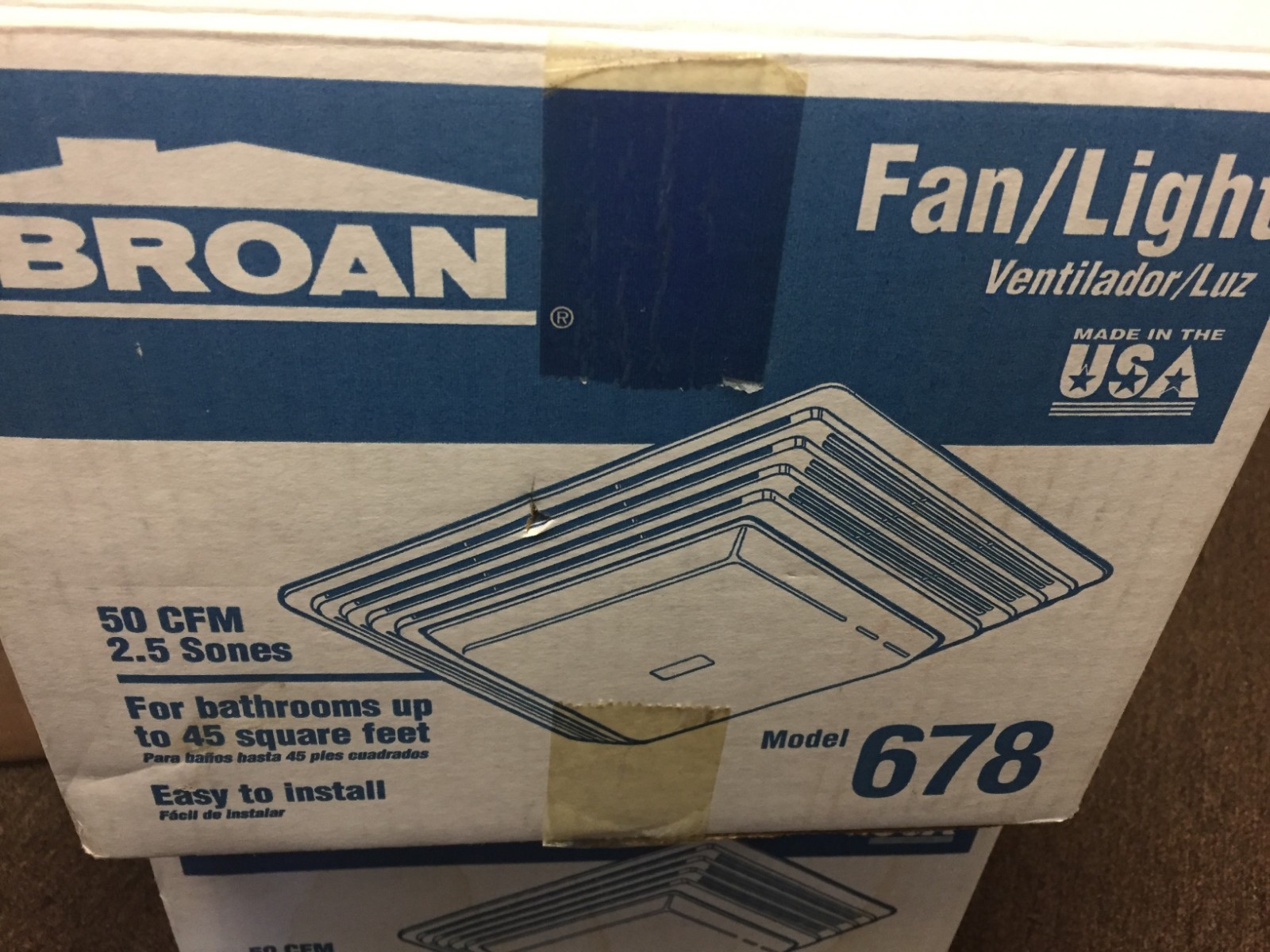 Broan 678 Ventilation Fan and Light Combination, | eBay
