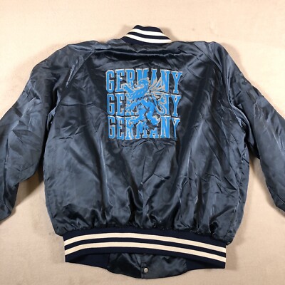 VINTAGE Artex Jacket Mens Size XL Blue Germany Logo Button Up Long Sleeve Adult