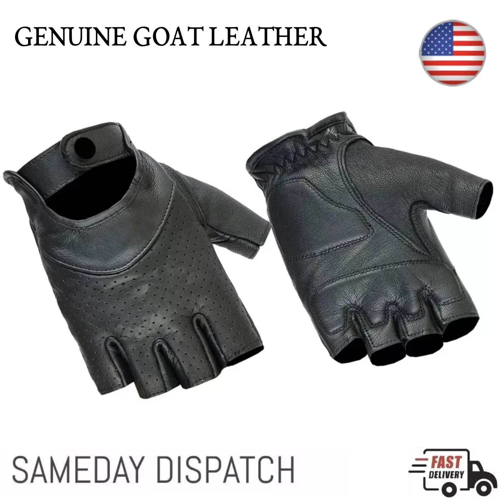 Women Cowhide Leather Fingerless Driving Motorcycle Biker Driving Gloves Black
Opens in a new window