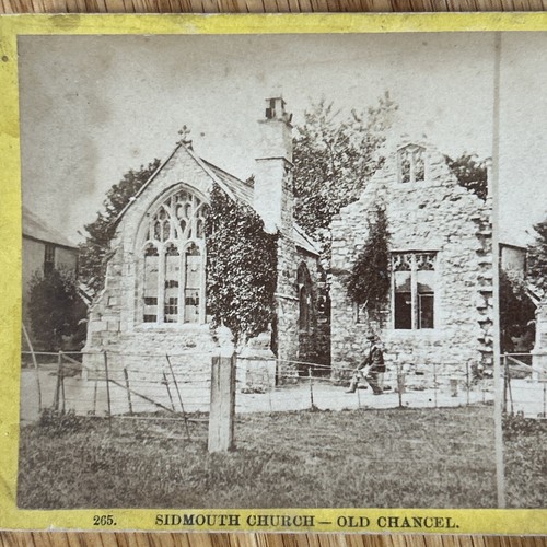 Antique Stereoview Card Stereoscope Sidmouth Church Old Chancel Coburg Road 1895 - Picture 2 of 12