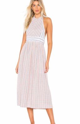 Free People Color Theory Midi Dress - Pink Combo