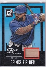 PRINCE FIELDER /10 GAME USED BASEBALL BAT BREWERS 2016 16 PANINI DONRUSS KINGS