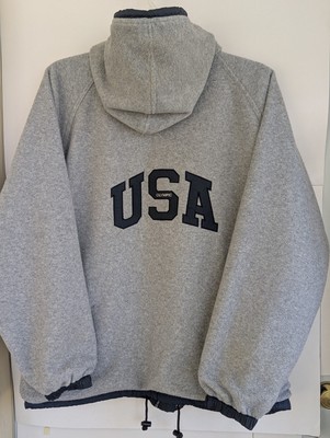Vintage Team USA Olympic Zip Up Hooded Jacket 2 in 1 Reversible Mens Size Large