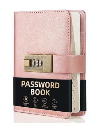 WEMATE Password Book with Lock, Password Book with Alphabetical Tabs 600+ Passwo