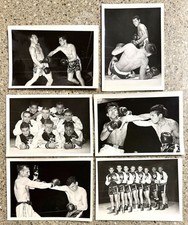 1957 Texas Boxing Team Photos 6 Pc Lot w/ Envelope Forth Worth Star Telegram