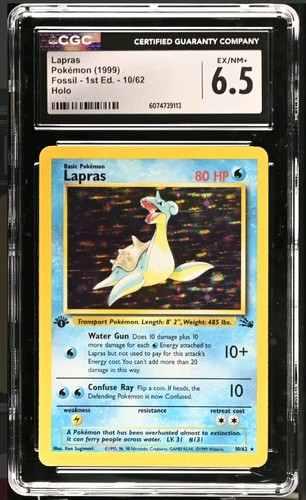 Lapras (1st Edition) graded CGC 6.5 for sale on eBay