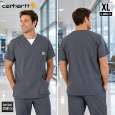 Carhartt Mens Classic Fit Ripstop V-Neck Scrub Top Gray C15108 XL