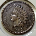 1905 Indian Head Cent - AU+ - Near 4 Diamonds, Nice!