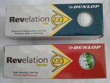 Dunlop Revelation Distance Feel Golfbälle - 2 Packungen mit 3 Bällen (6 Bälle) Neu