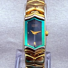 Citizen Elegance Watch Women 13mm Green Dial Gold Tone 5421-H14398 New Battery