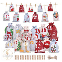 Adventskalender SäCkchen Zum BefüLlen 24 StüCk Stoff 2 GrößEn Weihnachtskalender