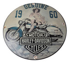 Vintage Harley Davidson Motorcycles Sign - Gas Pump Advertisement Porcelain Sign