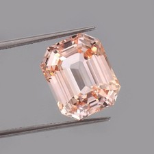 9.45 Ct Natural Peach Padparadscha Sapphire Emerald Certified Loose Gemstone