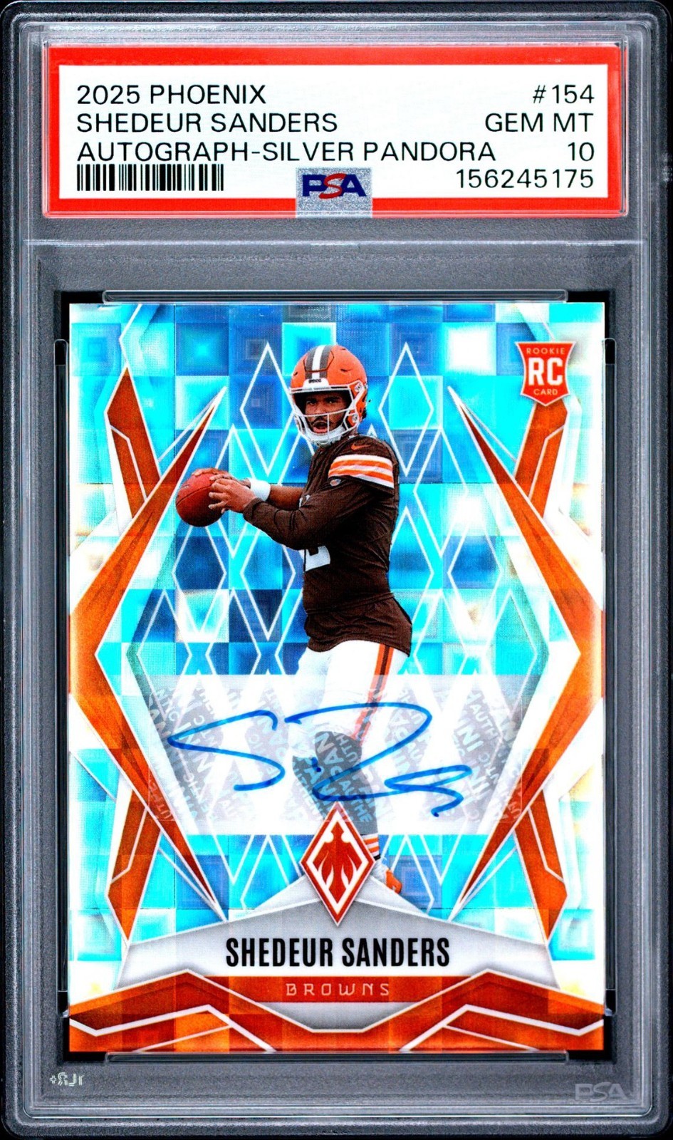 2025 Panini Phoenix Shedeur Sanders #154 Silver Pandora Auto PSA 10 Rookie RC