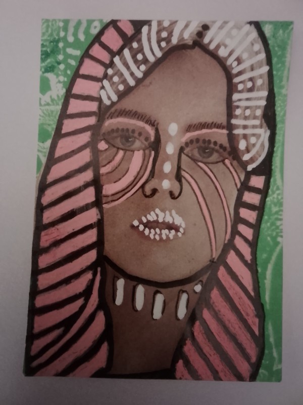 ACEO-2026-06-23   Faces Art Card - ORIGINAL ART, SHIPPING FREE