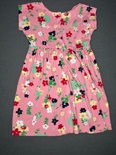 Hanna Andersson Daisy Floral Pink Gathered Button Back Dress Size 140 cm 10 US