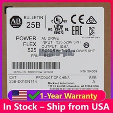 Allen-Bradley 25B-D010N114 PowerFlex 525 4kW (5Hp) AC Drive Sealed US Free Tax