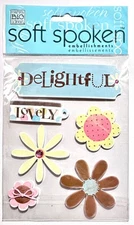 Flowers Delightful Soft Spoken Stickers Scrapbooking Card Embellishment