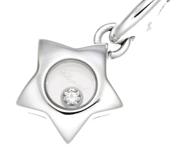 Chopard Happy Diamonds Star Oro Blanco 18k Colgante Collar Dije con Caja Foto 3 de 4