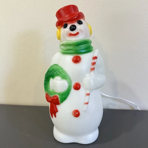 1968 Empire Snowman Blow Mold 13" Tabletop Christmas Light Up USA Vintage WORKS! - Picture 1 of 15