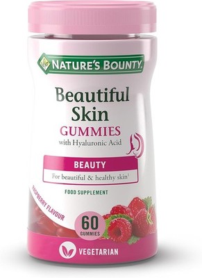 Nature's Bounty Schöne Haut mit Hyaluronsäure, Biotin 60 Himbeergummis