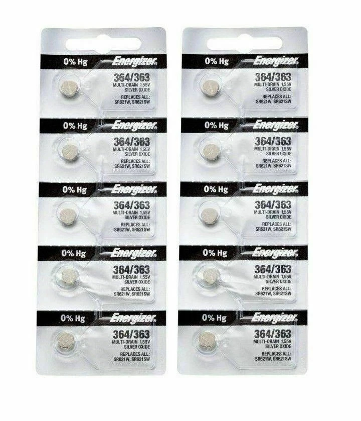 100 x Fresh Energizer Watch Silver Oxide Batteries 364/363 SR621SW Battery New - Image 2 of 2