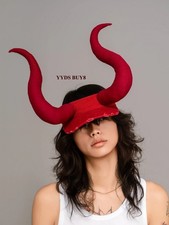 Devil Horn peaked Cap Cosplay Hat Headgear Black Red Visual Style Prop Gift Hot
