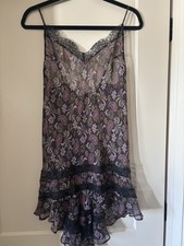 Victoria's Secret Gold Label Floral Lace Satin Nightgown Chemise M