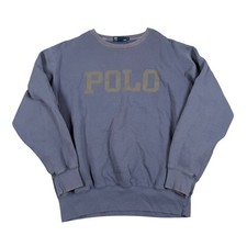 Polo Ralph Lauren Spellout Sweatshirt Vintage Mens Large Blue Crewneck