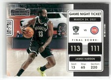 James Harden 2021-22 Panini Contenders Game Night Ticket Brooklyn Nets #11