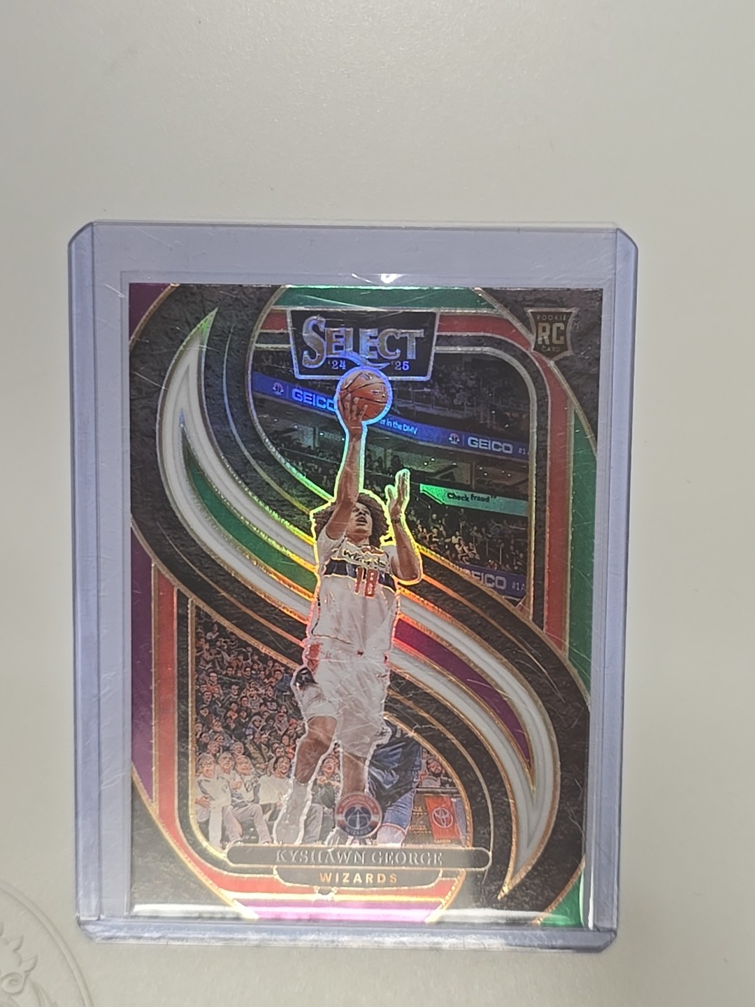 2024-25 Select Premier Level #177 Kyshawn George RC Tri Color GWP Prizm Rookie