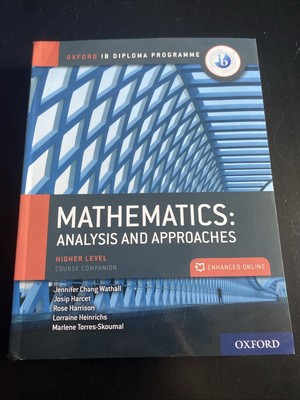 IB Math analysis And Approaches HL Paper Back textbook. Oxford 2019.