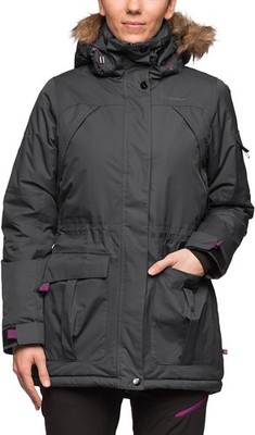 Twentyfour Damen Parka Elbrus Jacke Winterjacke Kunstpelz, Asphalt Grau, DE 40