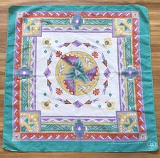 Vintage Wamcraft Bandana Tribal Design 21  Square Colorful Made USA