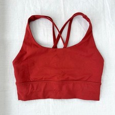 Lululemon Energy Longline Bra Sports Bra Size 4 Red Rust Workout Activewear