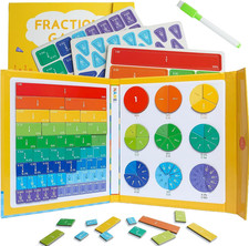 Montessori Magnetic Fraction Educational Puzzle for Children Math Fraction... Montessori Magnetic Fraction Educational Puzzle for Children Math Fraction... - Image 1