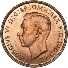 1937 Penny - George VI British Bronze Coin - Superb