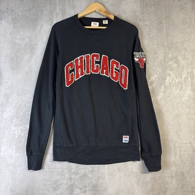 Levis Sweatshirt Herren S schwarz Chicago Bulls NBA Spellout Basketball Sport Pullover