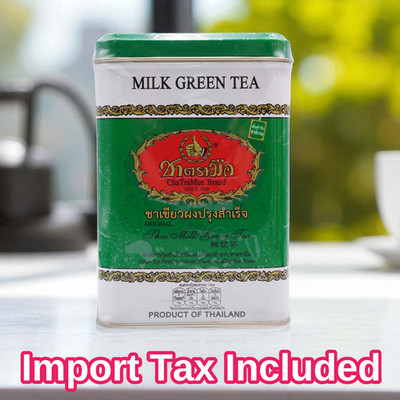Chatramue Thai Milk Green Tea Mixed Number One Brand 50 Sachets Tin Can Package