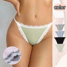 5 Pack Lot Ladies Womens Sexy Panties Briefs String Underwear Lace Trim Bikinis