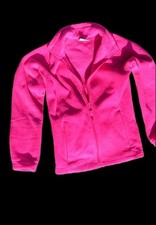Columbia Jacket Youth Girl's Fleece Size Large 14/16 Hot Pink Full Zip EUC